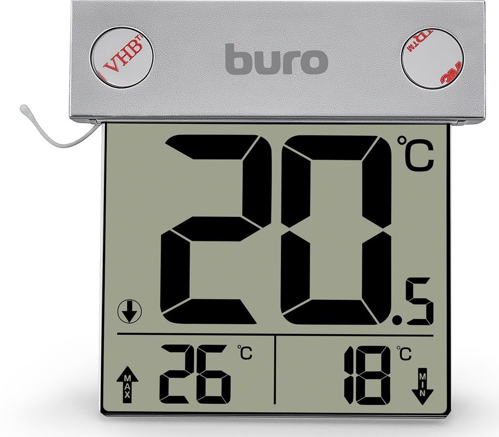 Термометр внешний Buro беспроводной, температура, серебристый  #1