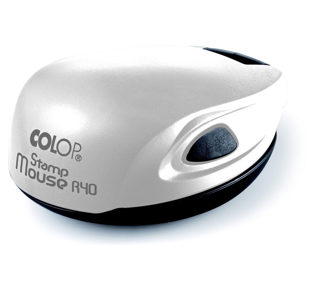 STAMP MOUSE R 40 БЕЛЫЙ Оснастка для круглой печати карманная пластиковая  #1