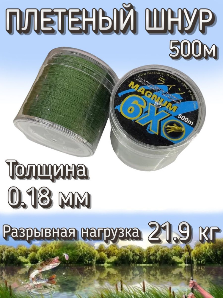 Плетеный шнур Komandor Magnum 6X 0.18 мм (21.9 кг), 500 м #1