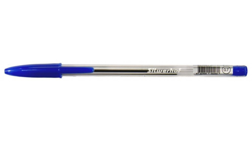 Набор из 50 штук Ручка шариковая одноразовая Silwerhof Simplex наконечник 0.7мм, синие чернила, линия #1