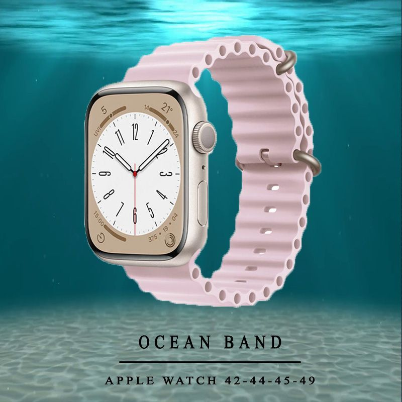 Силиконовый ремешок Ocean Band для smart часов Apple Watch 42 44 45 49 мм / браслет на эпл вотч Apple #1