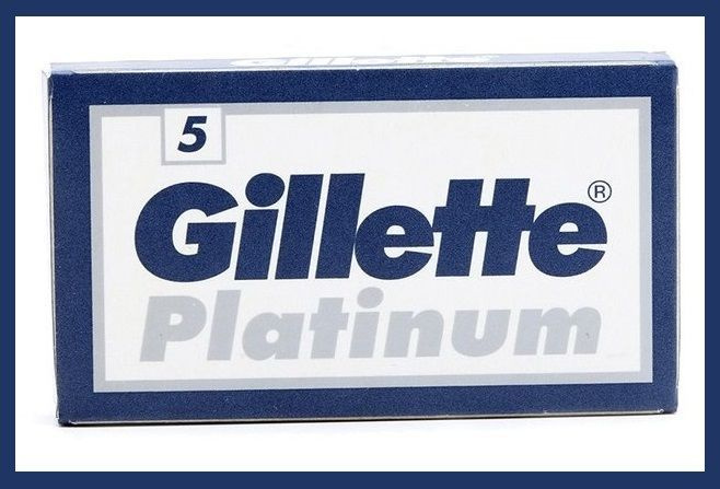 Двусторонние лезвия для Бритвы Gillette Platinum / Платинум, классические, для T-образных бритв и шаветок, #1