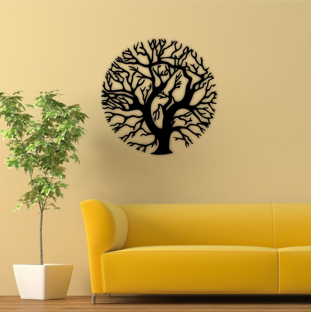 Панно настенное из дерева "Дерево 4" 50х50см / декор для дома  #1