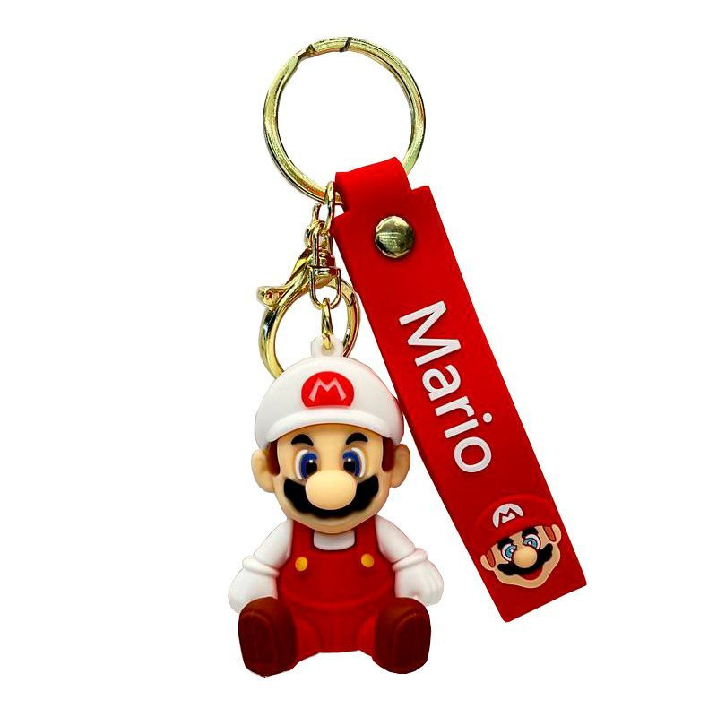 Брелок резиновый для ключей Super Mario (Mario is Sitting White) #1