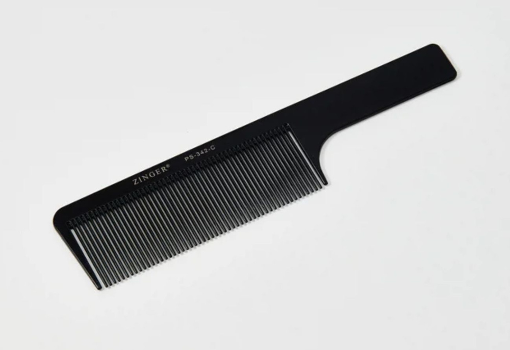 Zinger Расчёска - гребень для волос, для стрижки под машинку, цвет чёрный  #1