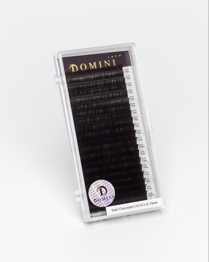 Domini Ресницы для наращивания микс горький шоколад изгиб C+ 6-13/0.10  #1