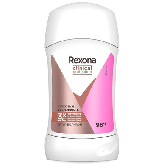 Rexona Clinical Protection антиперспирант-стик женский Сухость и Уверенность, защита 96 часов, 40 мл #1