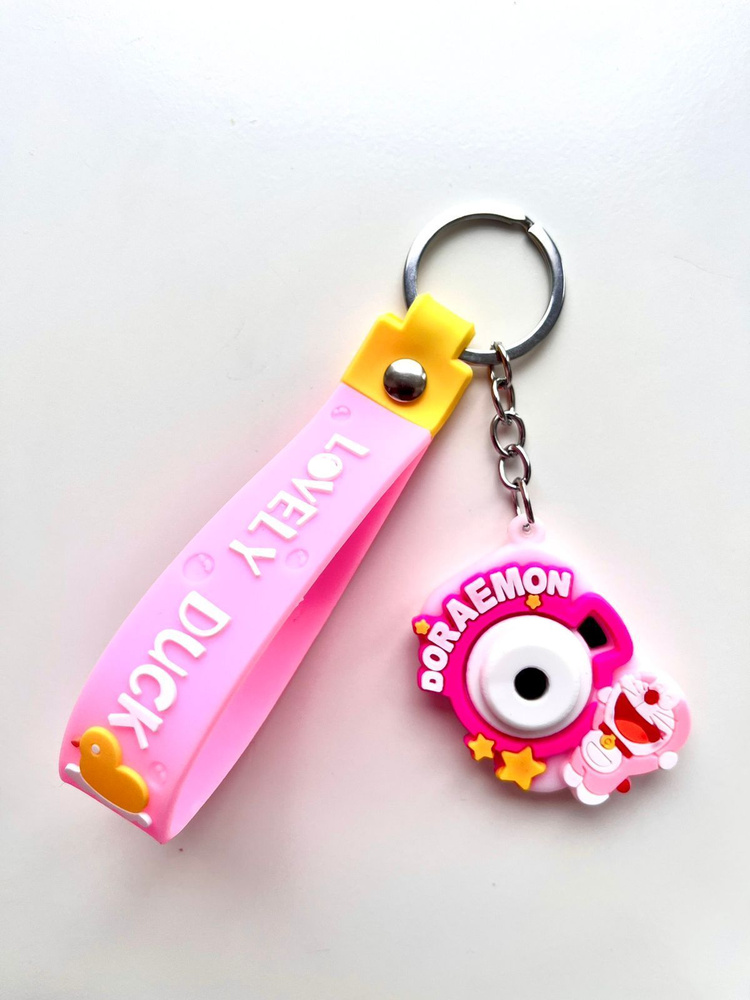 Брелок игрушка на ключи Дораэмон розовый #1