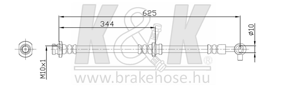 K&K Шланг тормозной для автомобиля, арт. FT0848, 1 шт. #1