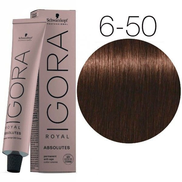 Schwarzkopf Professional Профессиональная крем краска для волос IGORA ROYAL ABSOLUTE 6-50 Темный русый #1