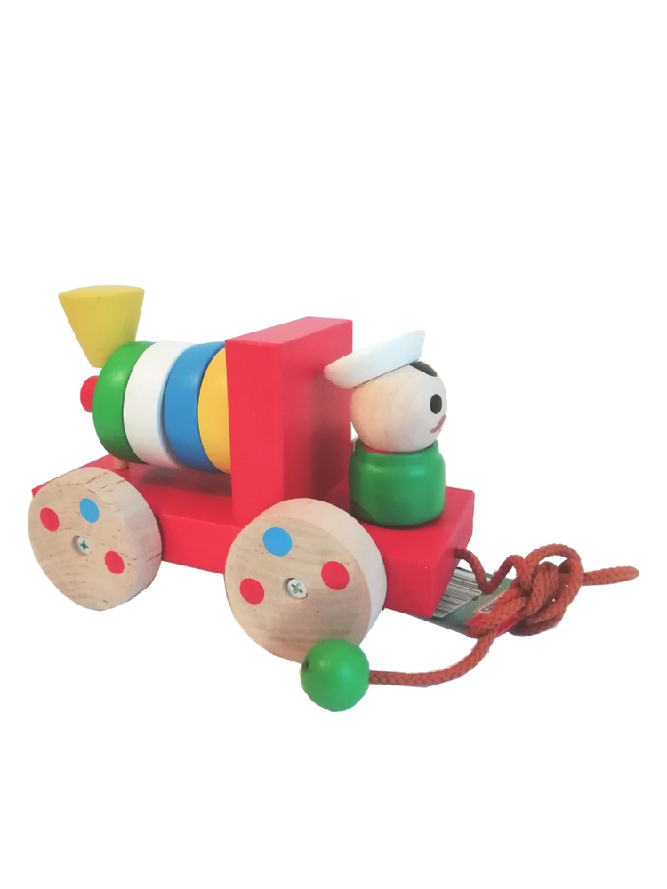 Каталка деревянная Паровоз для малышей - купить с доставкой по выгодным ...