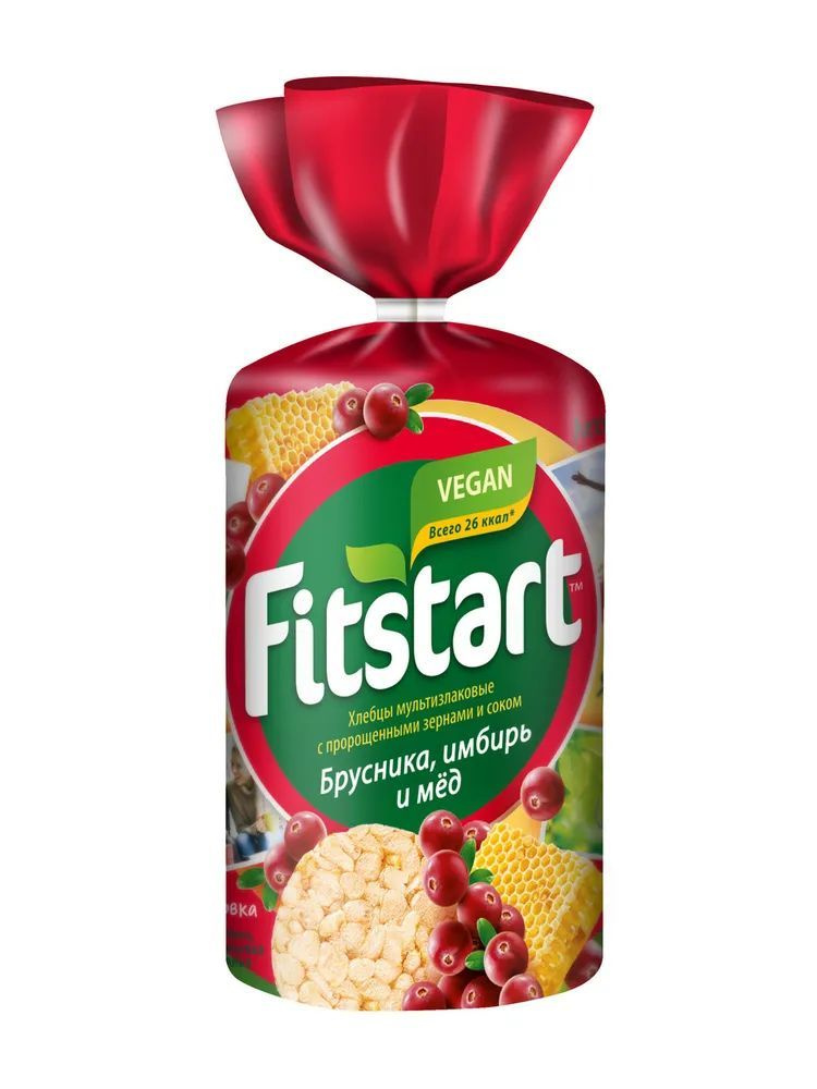 Хлебцы Fitstart мультизлаковые брусника, имбирь и мед, 100г #1