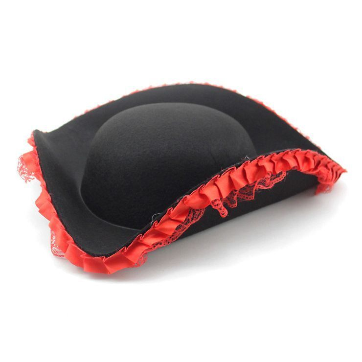 Шляпа "Треуголка" с красным кружевом, 60 см #1