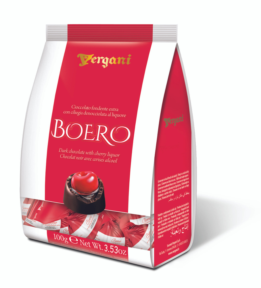 Конфеты с вишней в ликёре пралине BOERO Vergani, 100 г #1