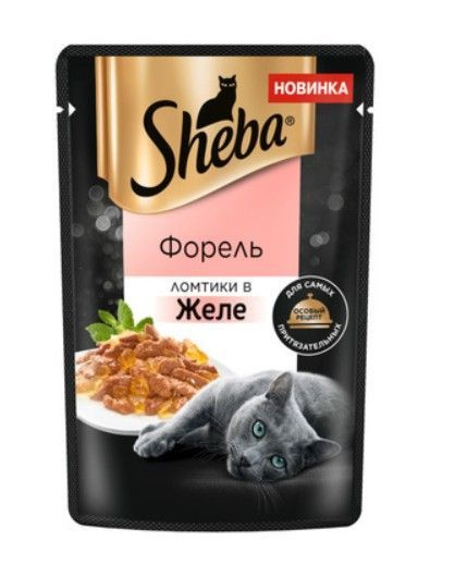 Влажный корм SHEBA для взрослых кошек, ломтики с форелью в желе, 28 шт. х 75 гр.  #1