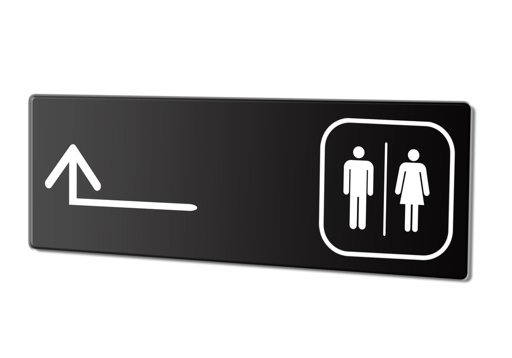 Табличка "Туалет налево и направо", 30х10 см. #1