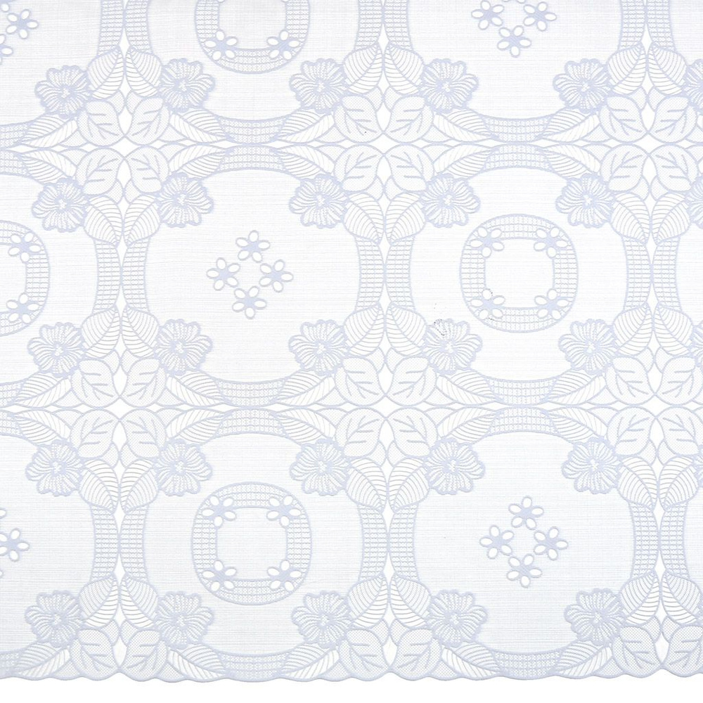 LACE Скатерть ажурная ПВХ Валенсия 110х137см длина стола до 90см на 4 персоны белый фон матовая на пленке #1