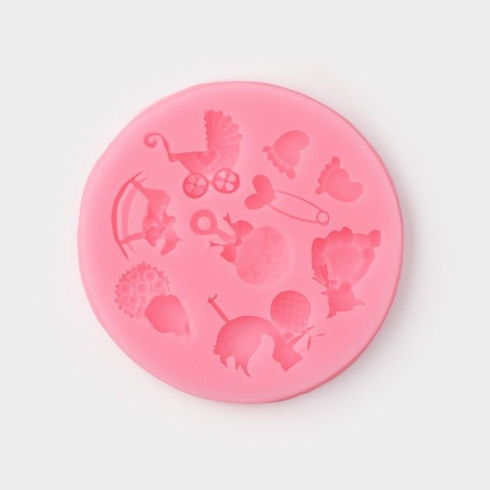 Молд Доляна Для новорождённого, силикон, d 7,5 см, цвет розовый  #1