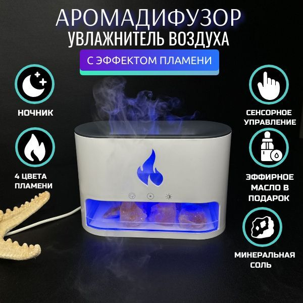 Увлажнитель воздуха Аромадиффузор, ультразвуковой с эффектом пламени, камин, диффузор ароматический, #1