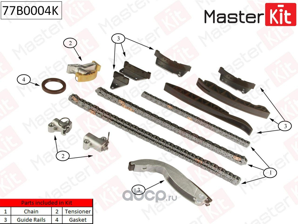Комплект цепи ГРМ - MasterKit арт. 77B0004K - купить по выгодной цене в ...