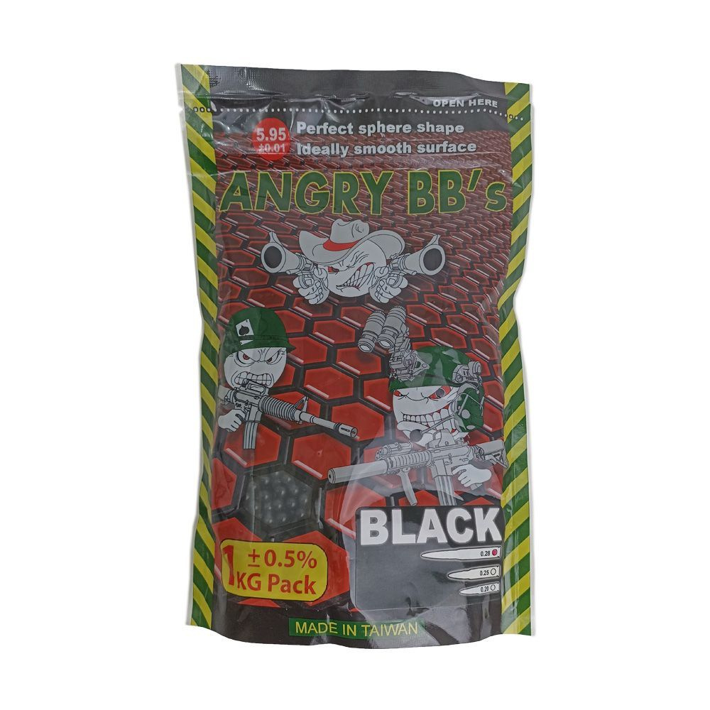 Шарики ANGRY BBs 0,28 (черные, 1кг. пакет) Taiwan TJ-025 #1