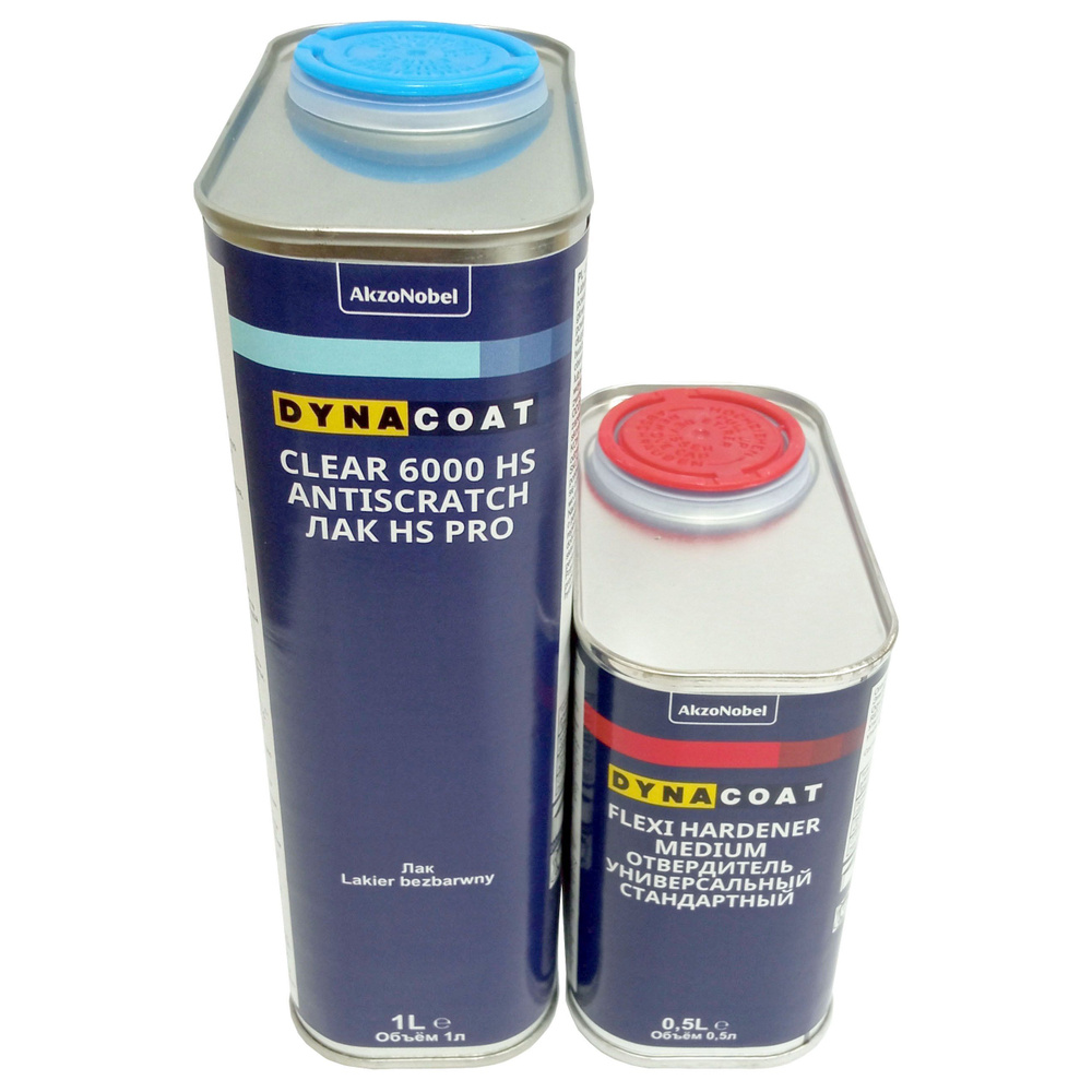 Лак Dynacoat Clear 6000 HS PRO Antiscratch 1л и универсальный отвердитель Flexi Hardener Medium 0,5л #1