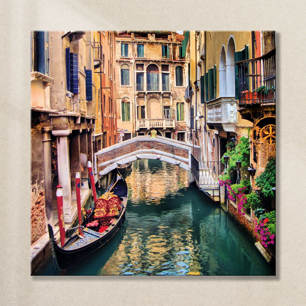 Картина на стекле Postermarket "Канал в Венеции" 30х30 см #1