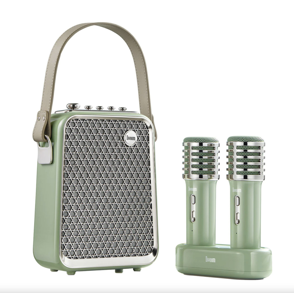 Беспроводная колонка с двумя микрофонами Divoom SongBird-HQ (Зелёный)  #1