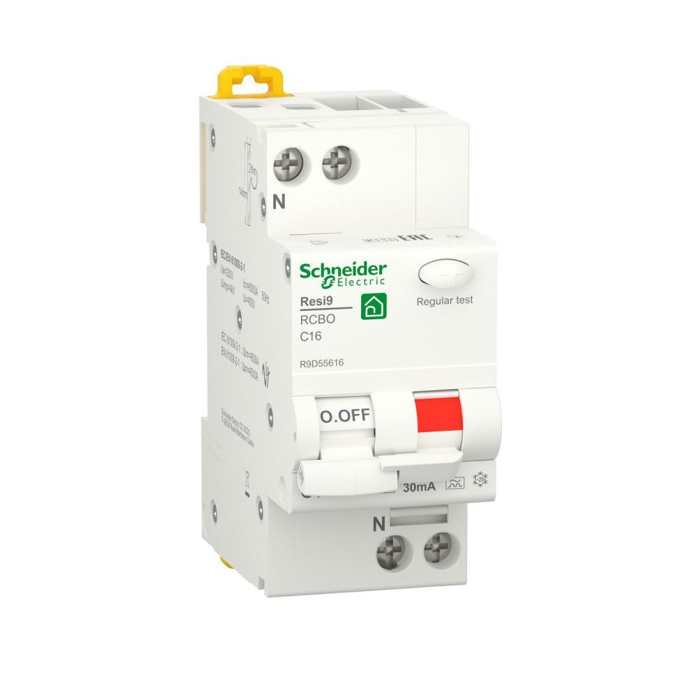 Автоматический выключатель дифференциального тока Schneider Electric ДИФ RESI9 1P+N С 16А 6000А 30мА, #1