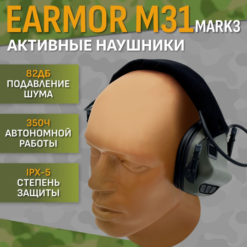 Стрелковые тактические наушники Earmor M31 Mark3 #1