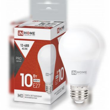 Лампа светодиодная низковольтная LED-MO-PRO 10Вт 12-48В E 27 4000К 900Лм IN HOME  #1