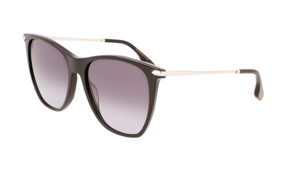 Женские солнцезащитные очки Victoria Beckham VB636S 001, цвет: черный, цвет линзы: серый, кошачий глаз, #1