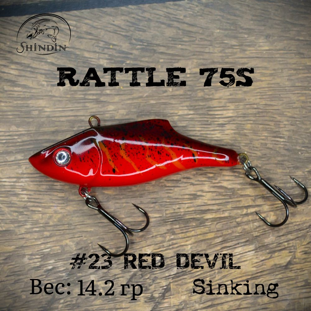 Воблер SHINDIN Rattle 75S #23 Red Devil #1