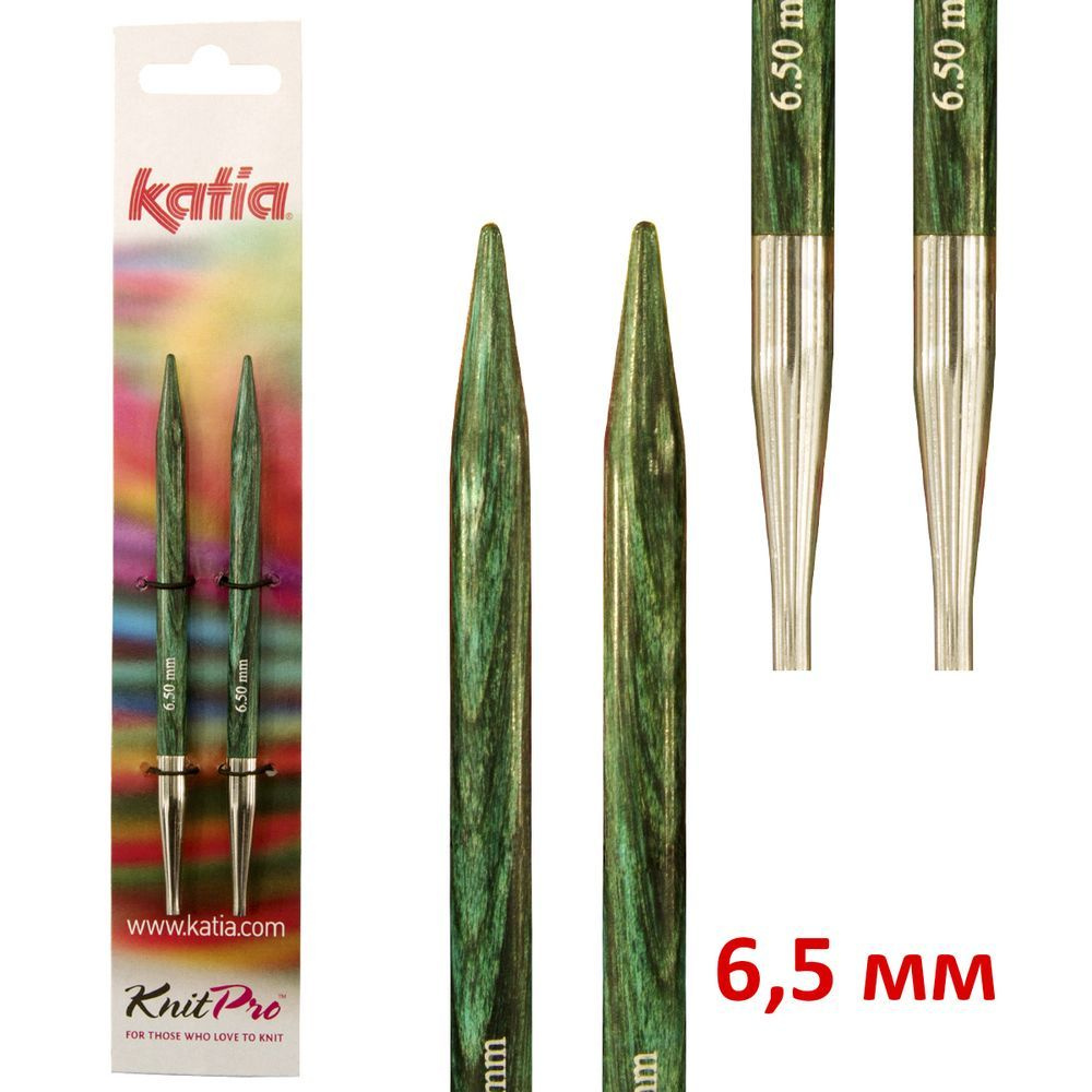 Спицы KnitPro Со сменными лесками, 6,5 мм, зеленые, 2 шт #1