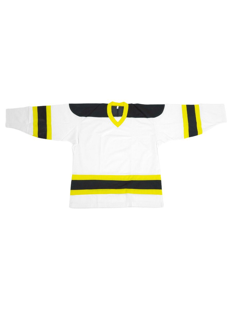 Хоккейная майка ВОЛНА (сетка) SR N2 / 46 / белый-черный-желтый  #1