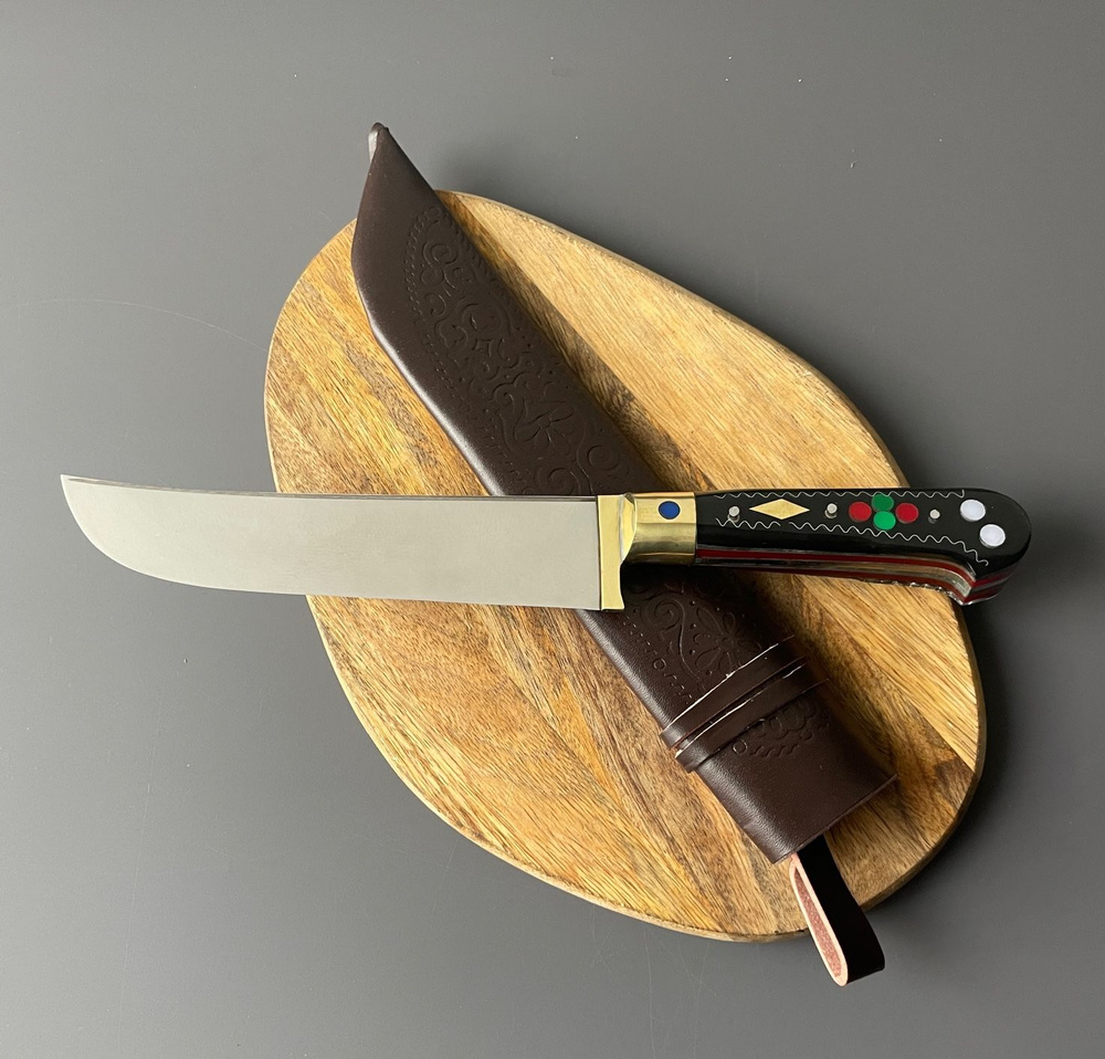 Нож кухонный узбекский Пчак нержавейка оргстекло #1