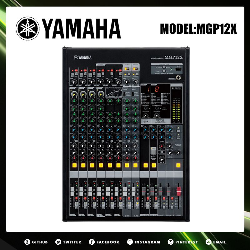Микшерный пульт, Yamaha MGP 12 X, Аналоговый микшер, Процессором ...