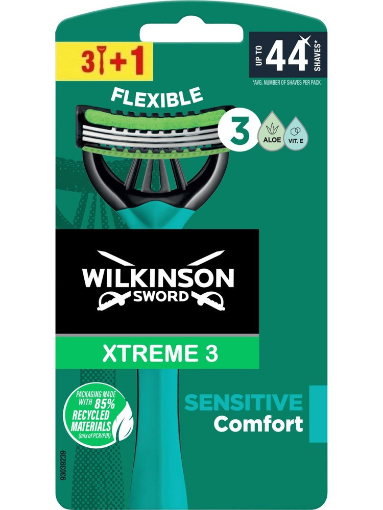 Wilkinson Sword Xtreme 3 Sensitive Comfort Набор одноразовых бритвенных станков для чувствительной кожи*4шт #1