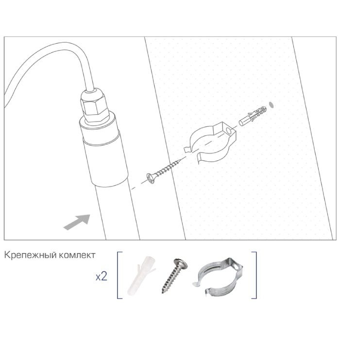 Светодиодный светильник Luminarte LWT8S-12W/03 12W 4000К IP65 1100лм ?28х605 1/35 (3 шт)  #1