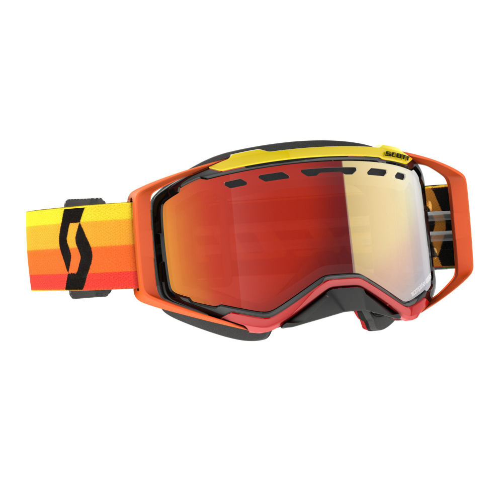 Зимние очки маска для снегохода и мотоцикла SCOTT Prospect Snow Cross, orange/yellow enhancer red chrome #1
