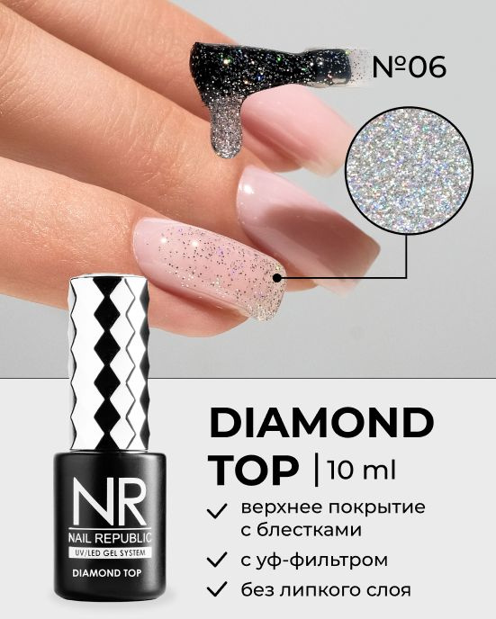 NR DIAMOND TOP №6 с шиммером GLOSS (10 мл) #1