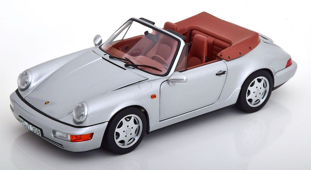 Модель коллекционная Porsche 911 (964) carrera 2 convertible 1990 silver / порше каррера серебристый #1