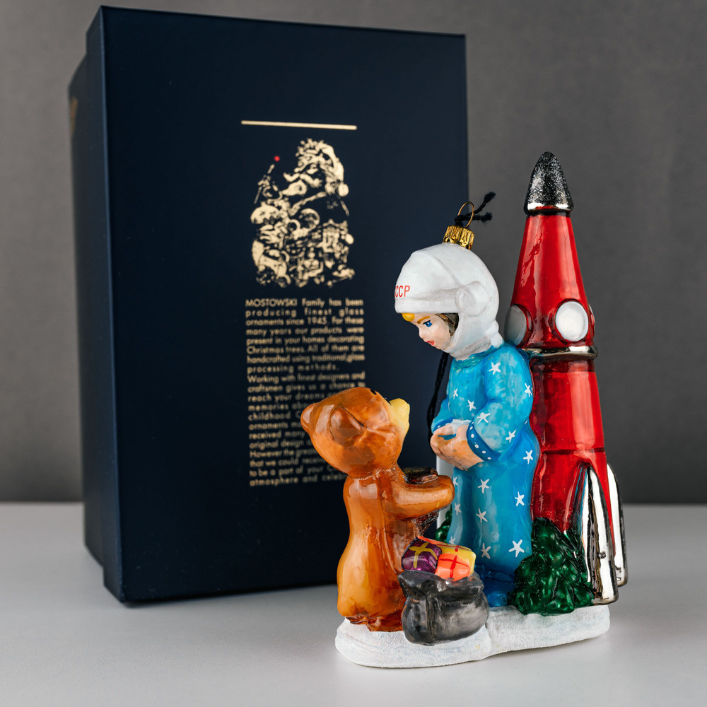 Komozja Family Ёлочная игрушка Космонавт и мишка 1 шт. #1