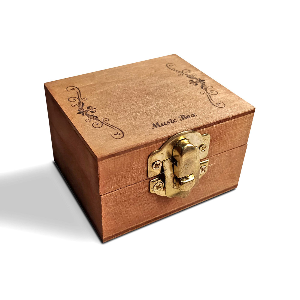 Музыкальная деревянная шкатулка-шарманка из массива "music box" с мелодией happy birthday С днём рождения! #1