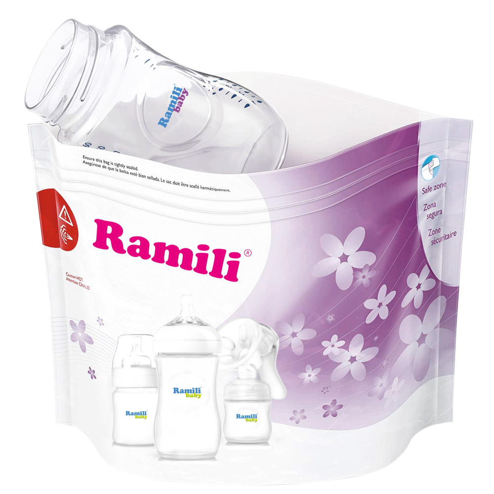 Пакеты для паровой стерилизации бутылочек, молокоотсосов и аксессуаров в СВЧ-печи 6 шт. Ramili RSB105 #1