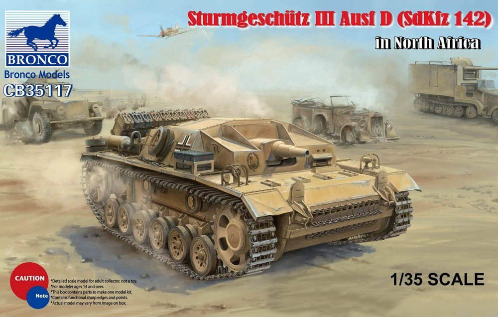 Сборная модель танка Bronco Models Sturmgeschutz III Ausf D (SdKfz 142) in North Africa, масштаб 1/35 #1