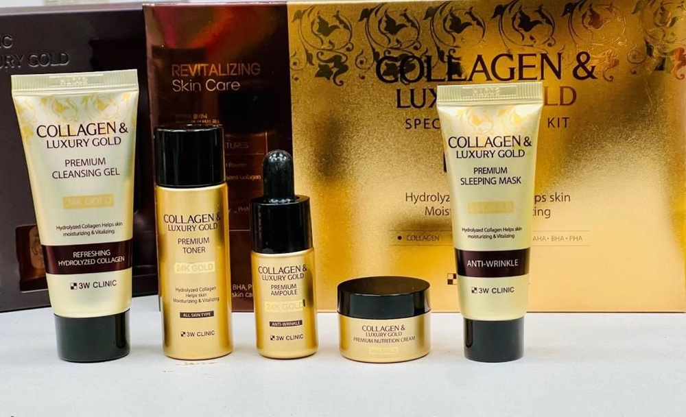 Косметический набор с коллагеном и золотом COLLAGEN & LUXURY GOLD SPECIAL STARTER KIT 100 мл. 3W CLINIC #1