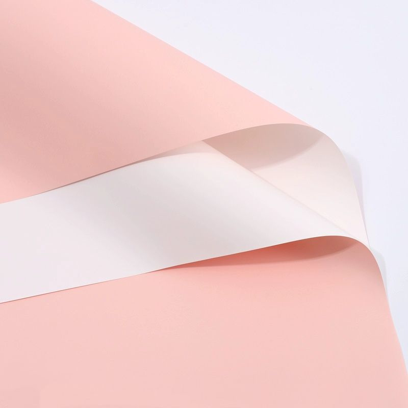 Пленка матовая двусторонняя для упаковки цветов, подарков 58х58 - 20 шт. белый/розовый  #1