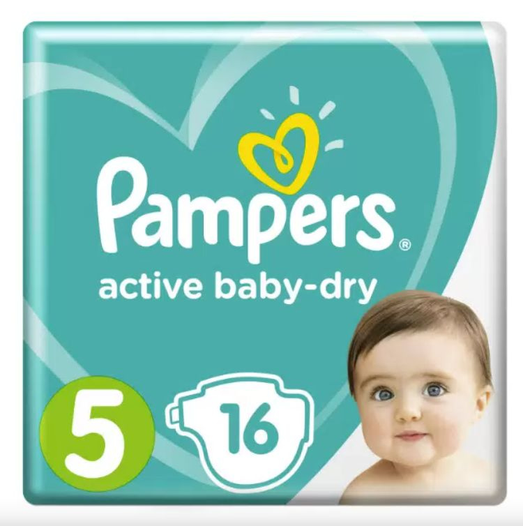 Pampers Подгузники Active Baby-Dry 11-16 кг, размер 5, 16 шт в уп #1