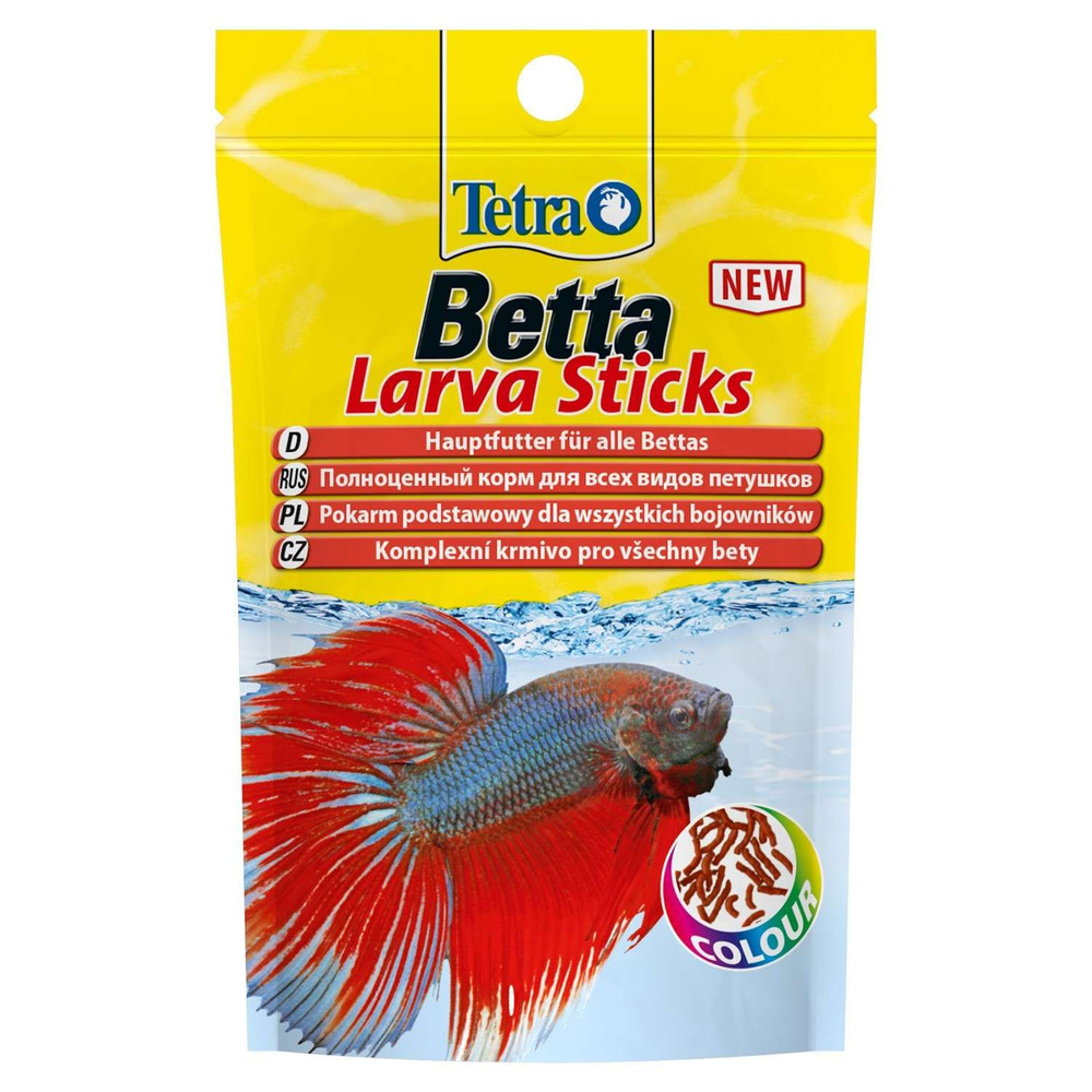Корм для рыб Tetra 5г Betta LarvaSticks для петушков и других лабиринтовых рыб в форме мотыля  #1